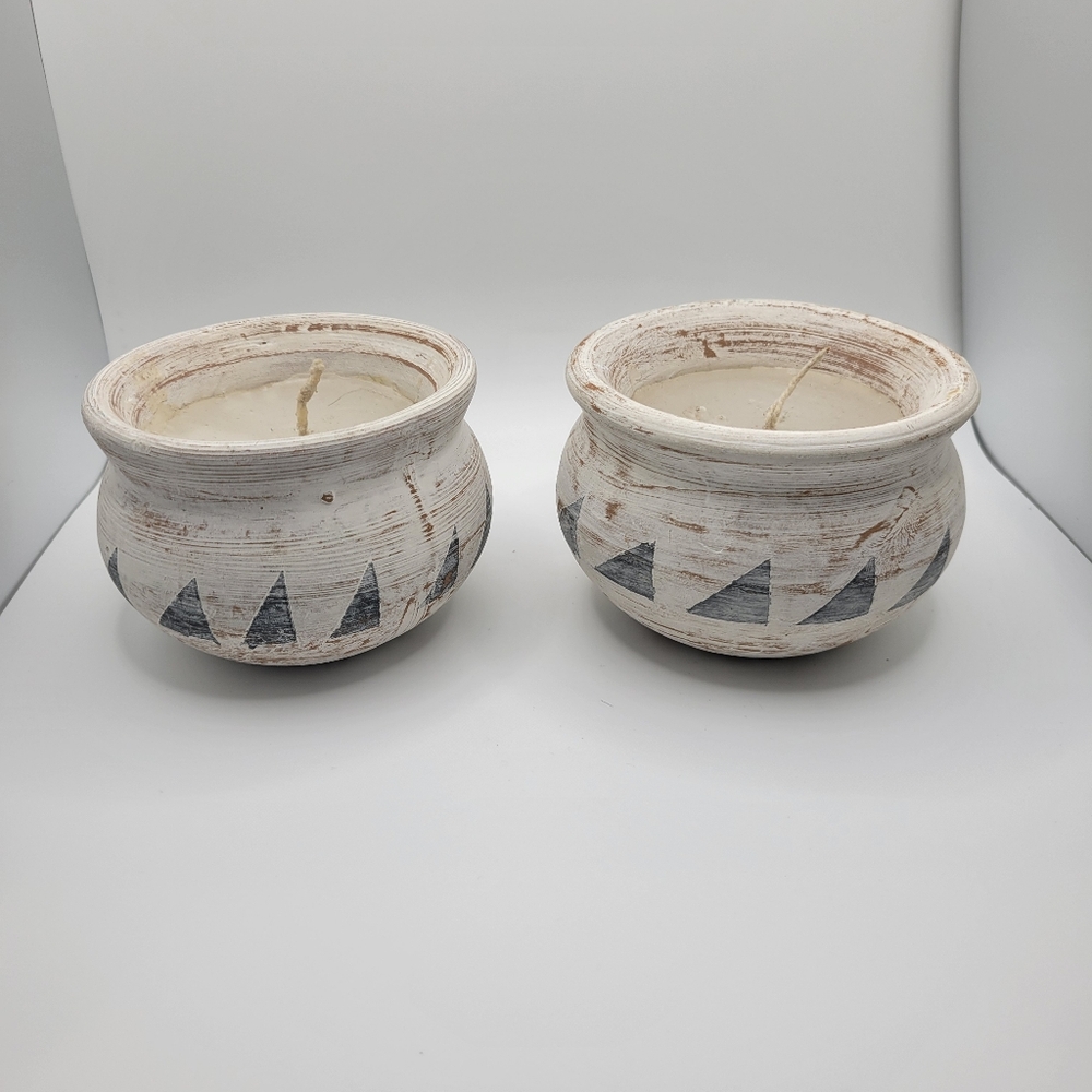 Southwestern Pottery Candle Set (2) Native American